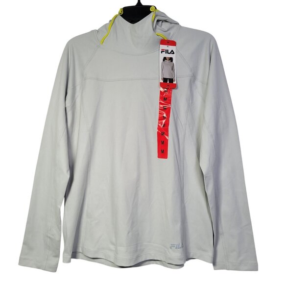 Fila Women Funnel Neck Moisture Wicking Active Training Hoodie Gray Size Medium - Picture 1 of 10